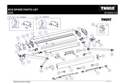 Endekappe H + V frontskinne Thule 6200 markise grå